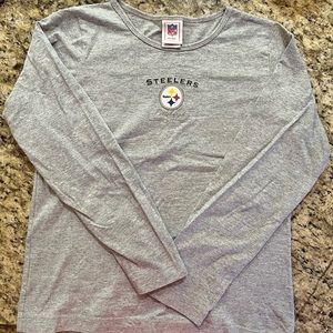 Steeler long sleeve gray tee medium